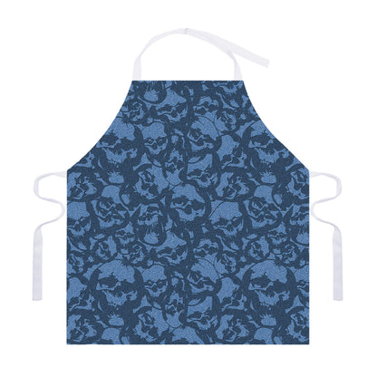Skull Denim Jeans Pattern Print Adjustable Apron