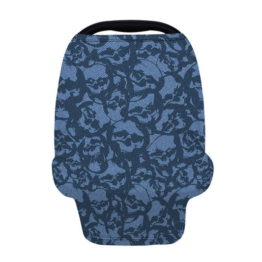 Skull Denim Jeans Pattern Print Baby Seat Cover