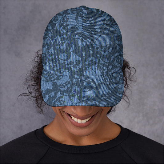 Skull Denim Jeans Pattern Print Baseball Cap