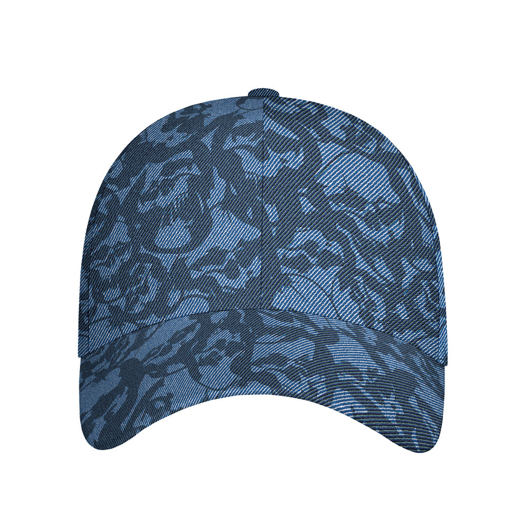 Skull Denim Jeans Pattern Print Baseball Cap
