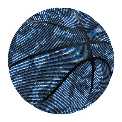 Skull Denim Jeans Pattern Print Basketball