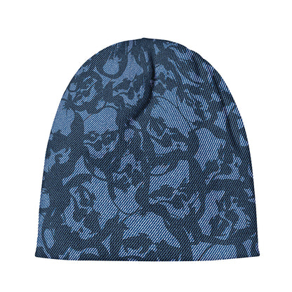 Skull Denim Jeans Pattern Print Beanie