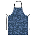 Skull Denim Jeans Pattern Print Bib Apron With Pocket