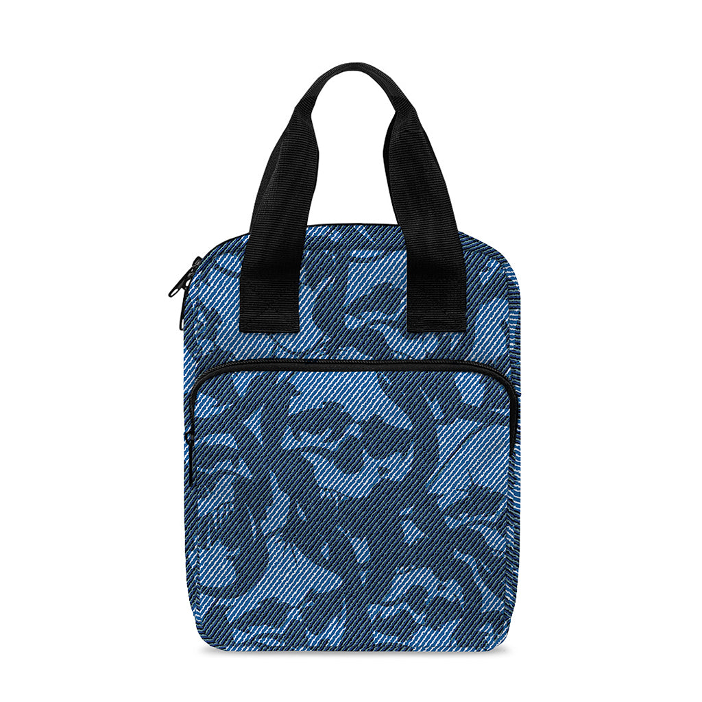 Skull Denim Jeans Pattern Print Bible Tote Bag