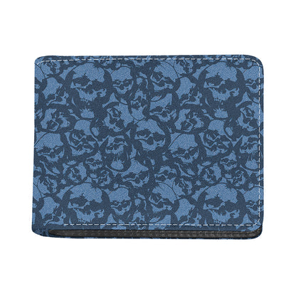 Skull Denim Jeans Pattern Print Bifold Wallet