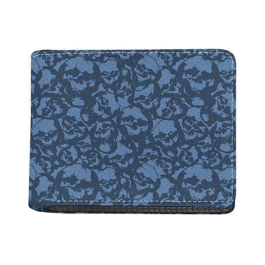 Skull Denim Jeans Pattern Print Bifold Wallet