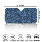 Skull Denim Jeans Pattern Print Car Windshield Sun Shade