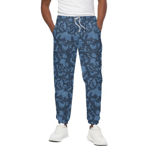Skull Denim Jeans Pattern Print Cotton Pants