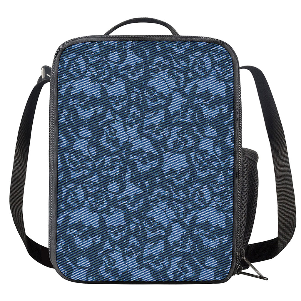 Skull Denim Jeans Pattern Print Crossbody Lunch Bag