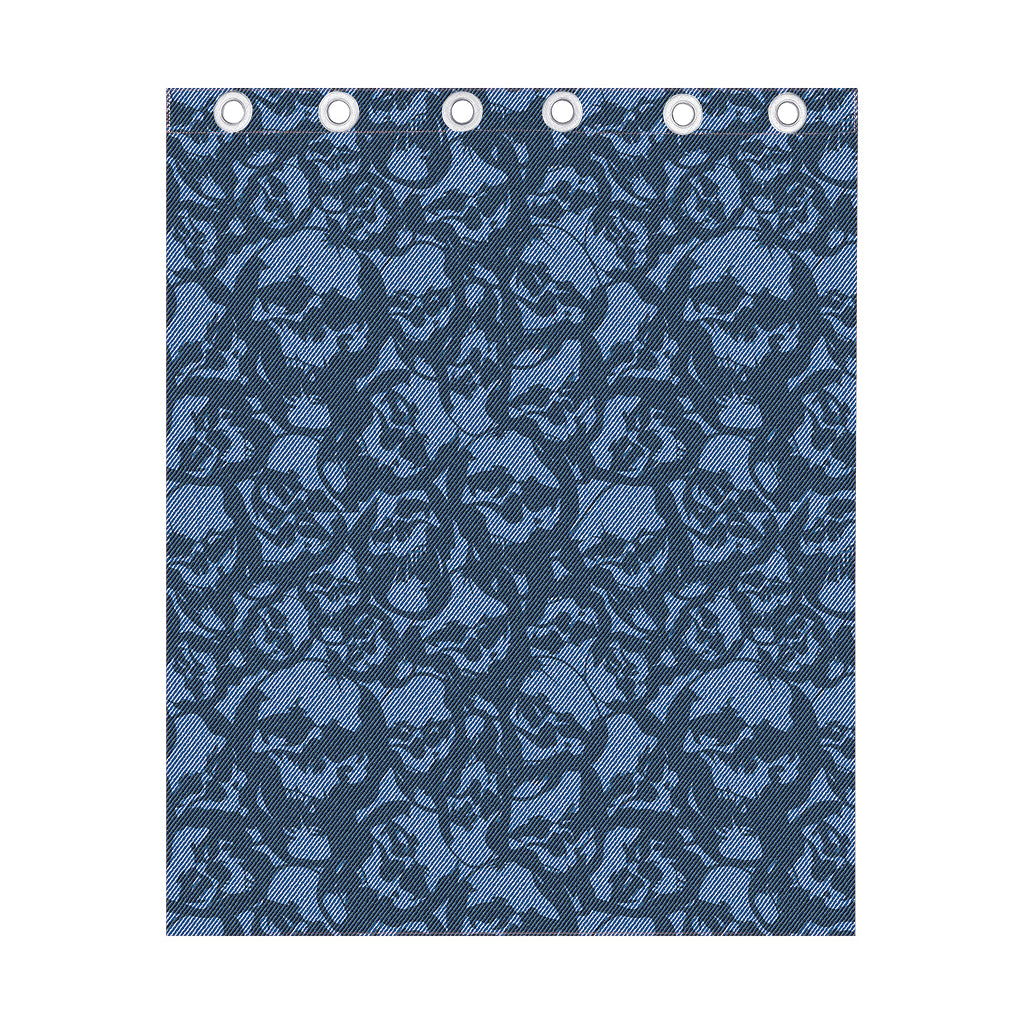 Skull Denim Jeans Pattern Print Curtain