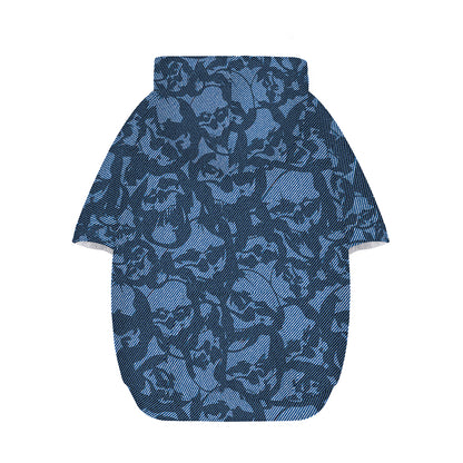 Skull Denim Jeans Pattern Print Dog Zip Up Hoodie
