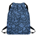 Skull Denim Jeans Pattern Print Drawstring Backpack