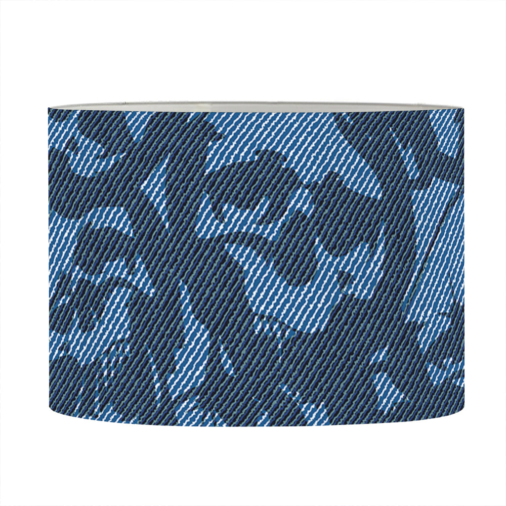 Skull Denim Jeans Pattern Print Drum Lamp Shade