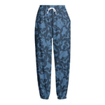 Skull Denim Jeans Pattern Print Fleece Lined Knit Pants