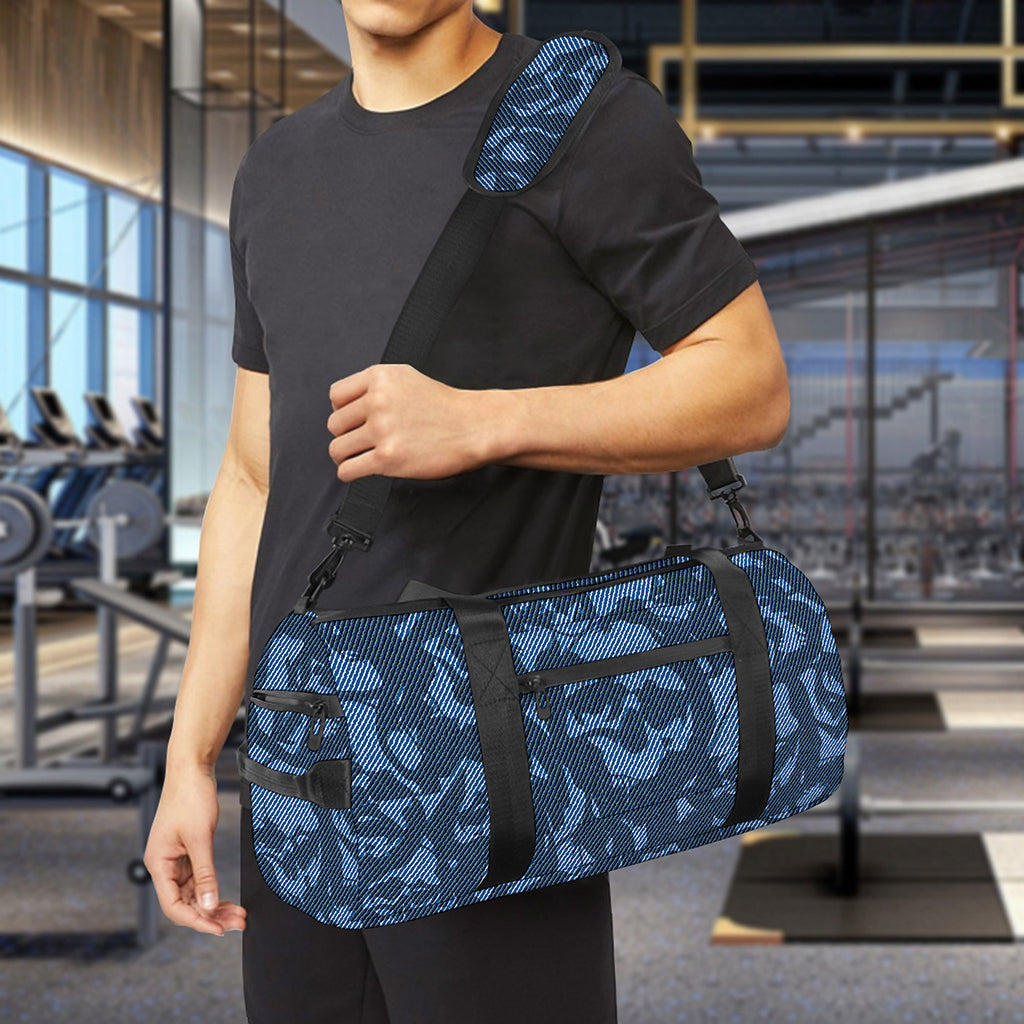 Skull Denim Jeans Pattern Print Gym Bag