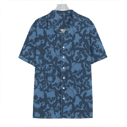 Skull Denim Jeans Pattern Print Hawaiian Shirt