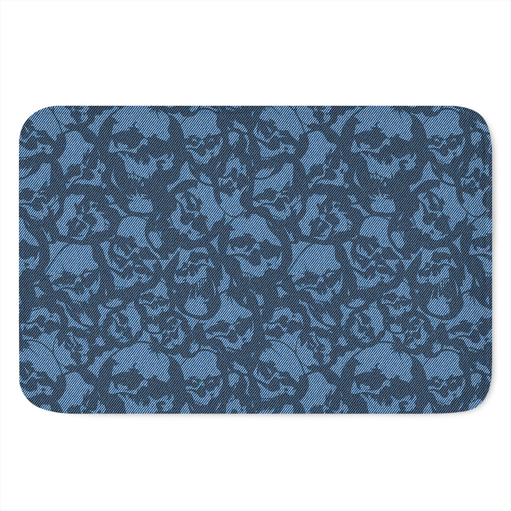 Skull Denim Jeans Pattern Print Indoor Door Mat