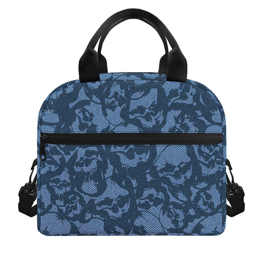 Skull Denim Jeans Pattern Print Insulated Lunch Bag