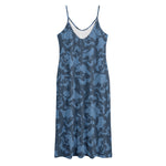 Skull Denim Jeans Pattern Print Jersey Midi Cami Dress