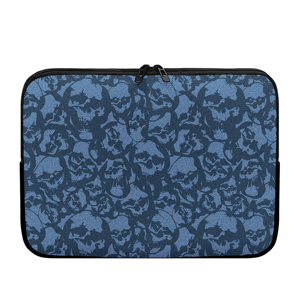 Skull Denim Jeans Pattern Print Laptop Sleeve