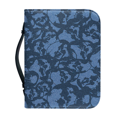 Skull Denim Jeans Pattern Print Leather Bible Cover