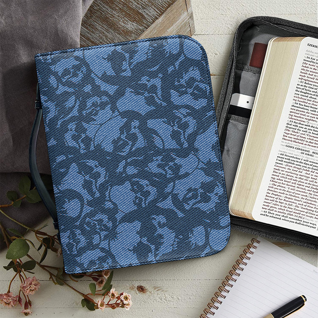 Skull Denim Jeans Pattern Print Leather Bible Cover