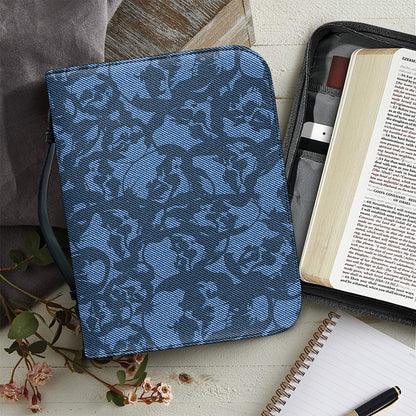 Skull Denim Jeans Pattern Print Leather Bible Cover