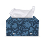 Skull Denim Jeans Pattern Print Leather Tissue Box Cover