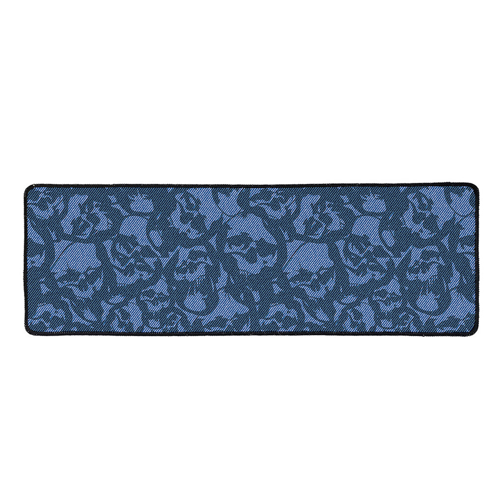 Skull Denim Jeans Pattern Print Long Kitchen Mat