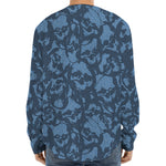 Skull Denim Jeans Pattern Print Long Sleeve Baseball Jersey