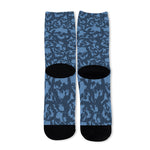 Skull Denim Jeans Pattern Print Long Socks