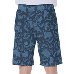 Skull Denim Jeans Pattern Print Men's Beach Shorts