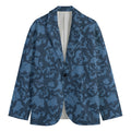 Skull Denim Jeans Pattern Print Men's Blazer