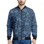 Skull Denim Jeans Pattern Print Men's Bomber Jacket