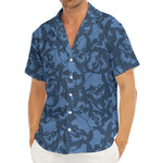 Skull Denim Jeans Pattern Print Men's Deep V-Neck Shirt