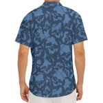 Skull Denim Jeans Pattern Print Men's Deep V-Neck Shirt