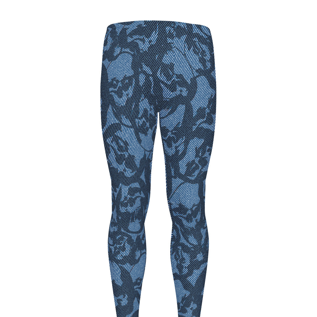 Skull Denim Jeans Pattern Print Men's leggings
