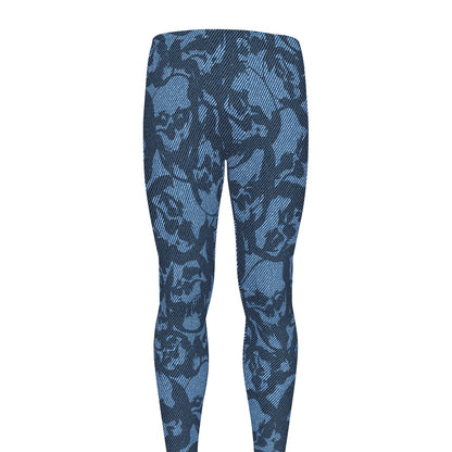 Skull Denim Jeans Pattern Print Men's leggings