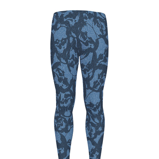 Skull Denim Jeans Pattern Print Men's leggings
