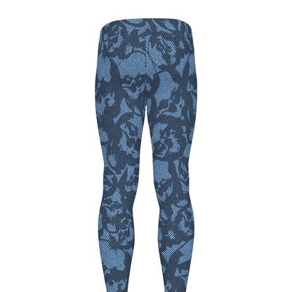 Skull Denim Jeans Pattern Print Men's leggings