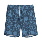 Skull Denim Jeans Pattern Print Men's Sports Shorts