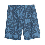 Skull Denim Jeans Pattern Print Men's Sports Shorts