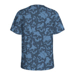 Skull Denim Jeans Pattern Print Men's Sports T-Shirt