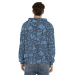 Skull Denim Jeans Pattern Print Men's Velvet Pullover Hoodie