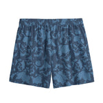 Skull Denim Jeans Pattern Print Mesh Shorts