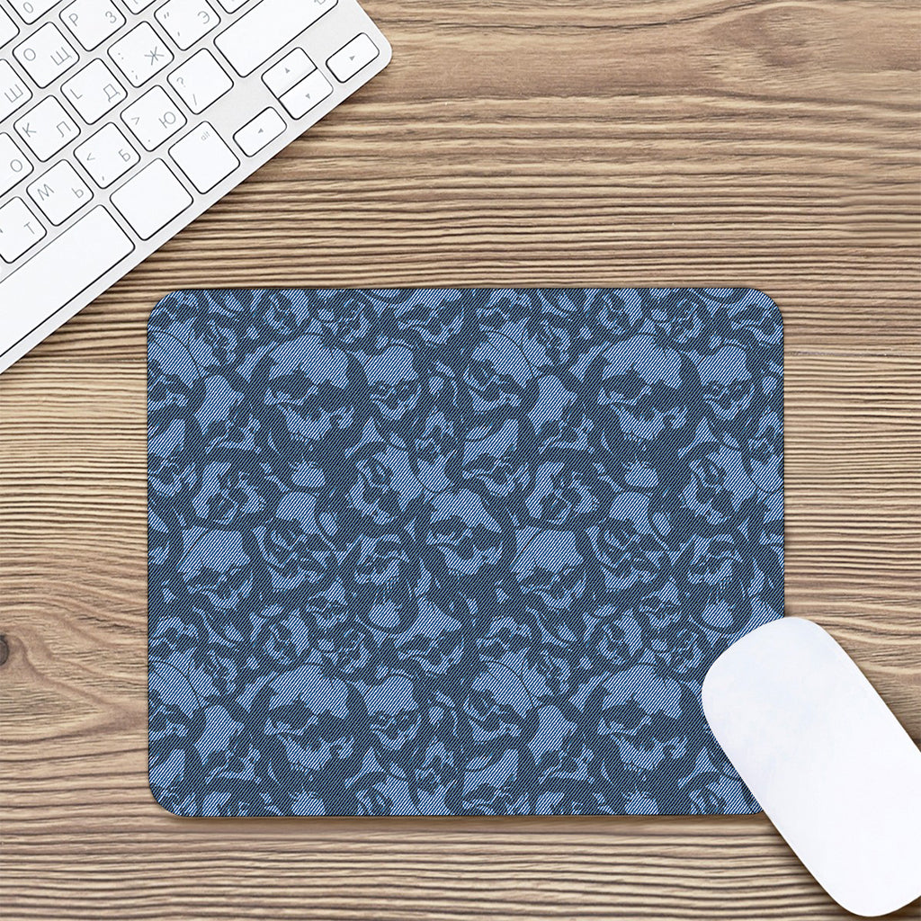 Skull Denim Jeans Pattern Print Mouse Pad