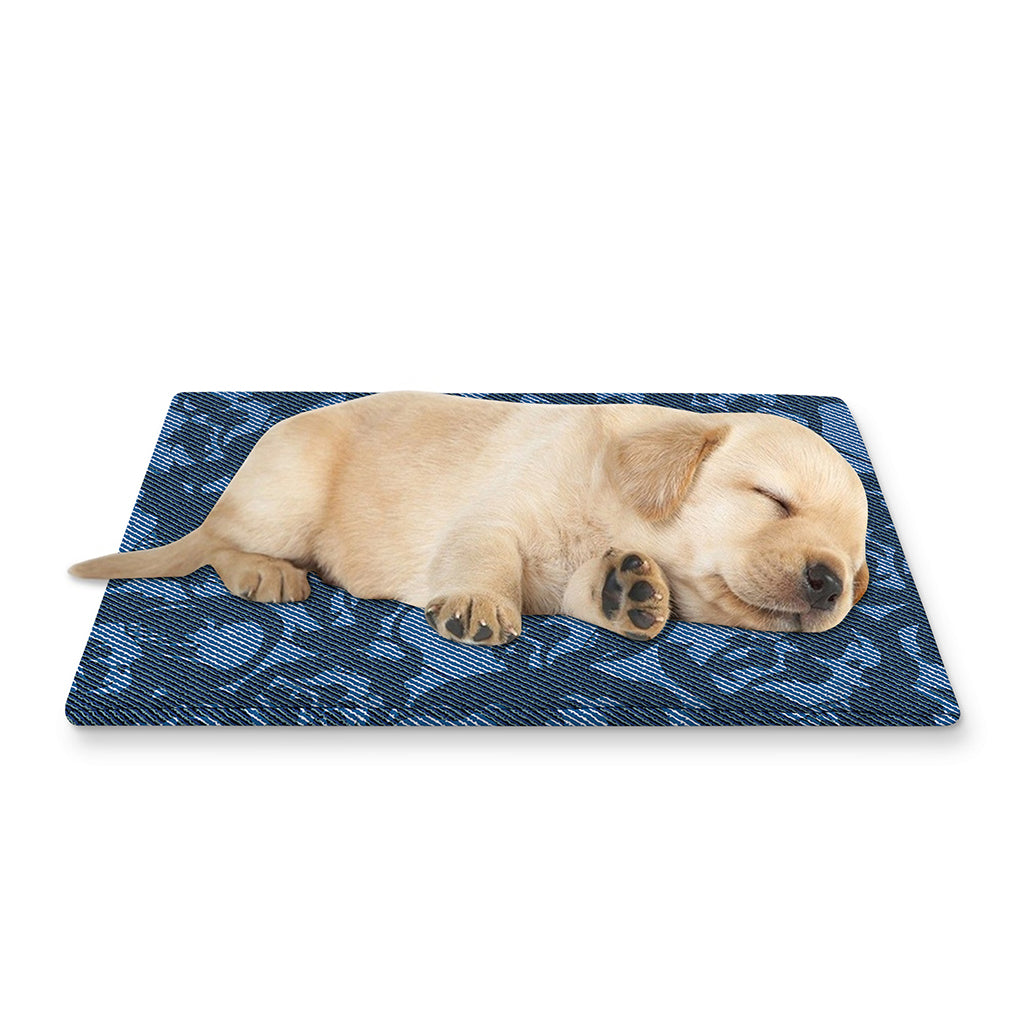Skull Denim Jeans Pattern Print Pet Cooling Mat Cover