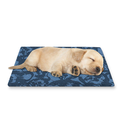 Skull Denim Jeans Pattern Print Pet Cooling Mat Cover