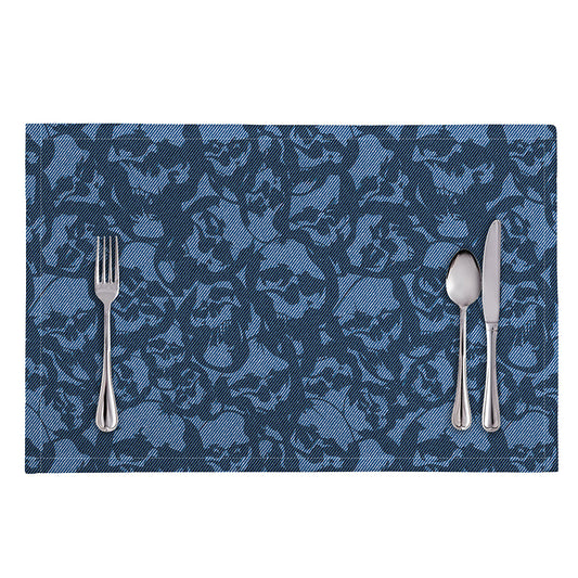 Skull Denim Jeans Pattern Print Placemat