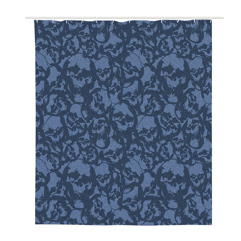Skull Denim Jeans Pattern Print Polyester Shower Curtain
